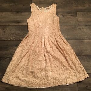 Anthropologie Comme Toi... Nude Lace Dress